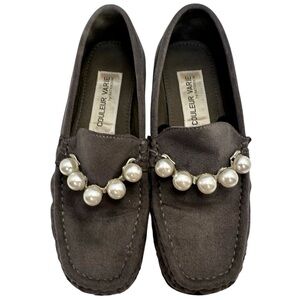 Couleur Varie Women’s Gray Washable Suede Pearl Detail Loafers- Size 23.0/ US 7